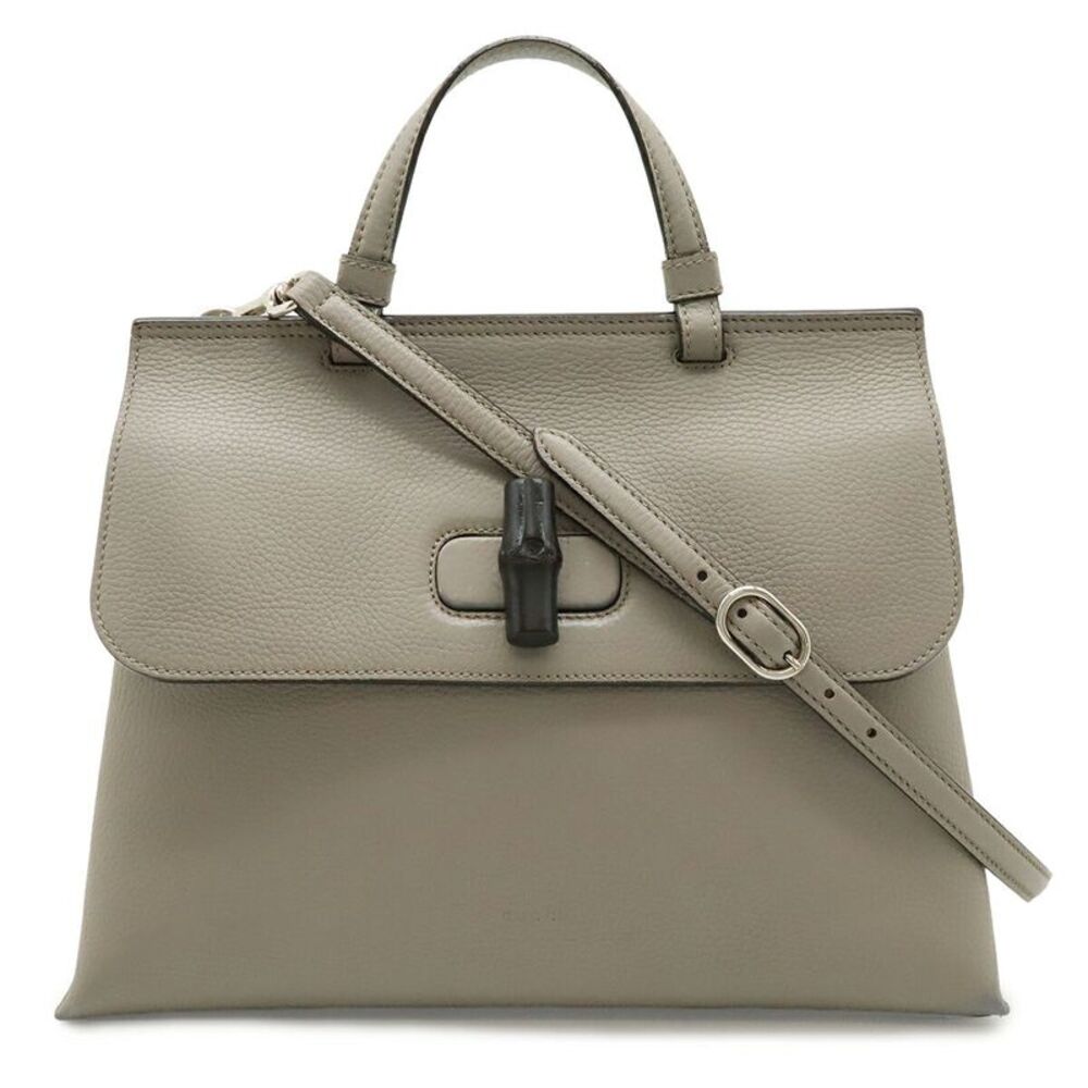 Gucci Bamboo Daily Medium Leather Top Handle Bag